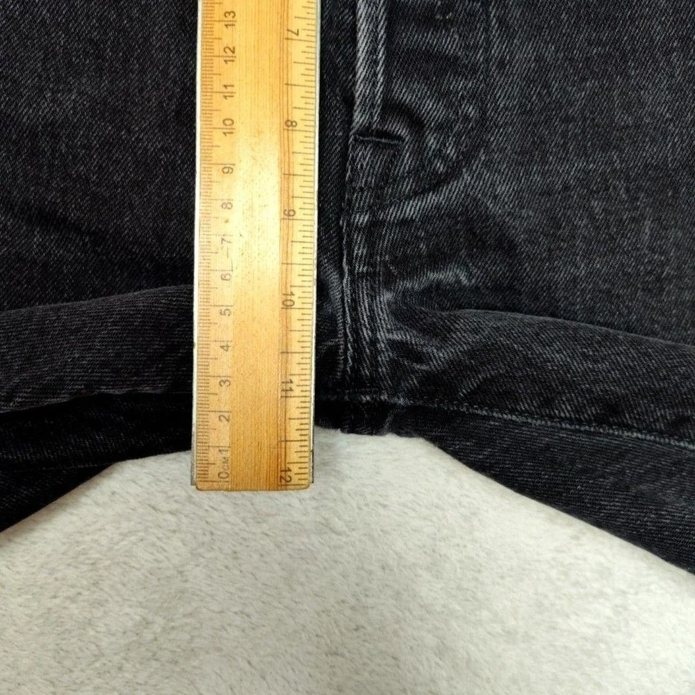 Levis 501 Jeans Mens 34x29 Black Straight Charcoal Wash Distressed Button Fly
